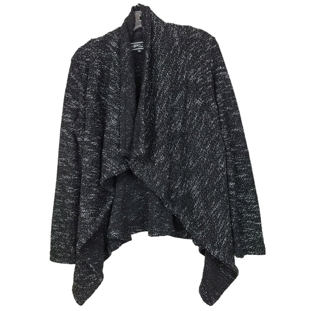 BNCI by Blanc Noir Women Cascading‎ Cardigan Medium Gray Open Terry Casual
